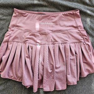 NWOT Gold Hinge Pleated Miniskirt, plum XS